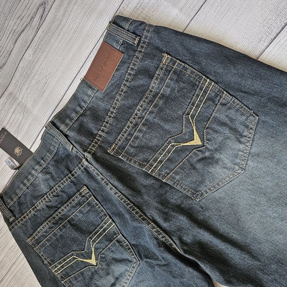 Men's Dark Indigo Denim Jeans 40x34 Tall Length - Picture 9 of 16